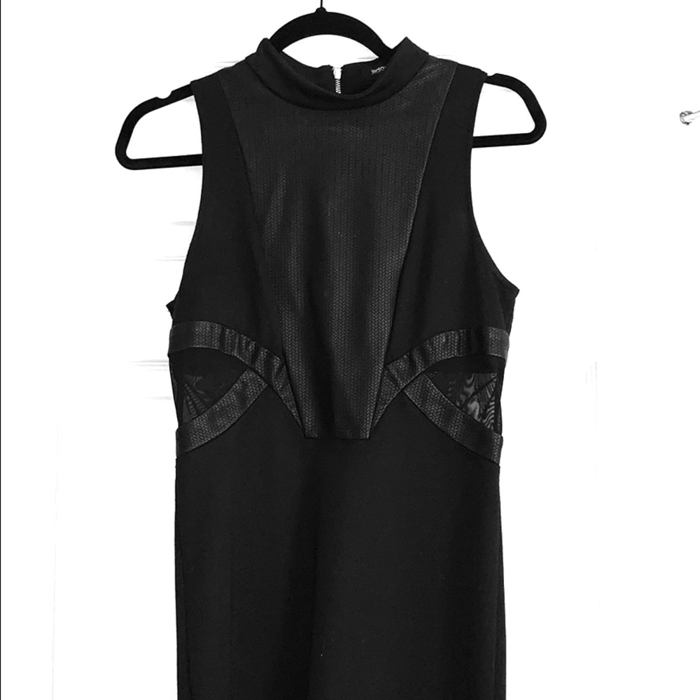 Black short leather dress